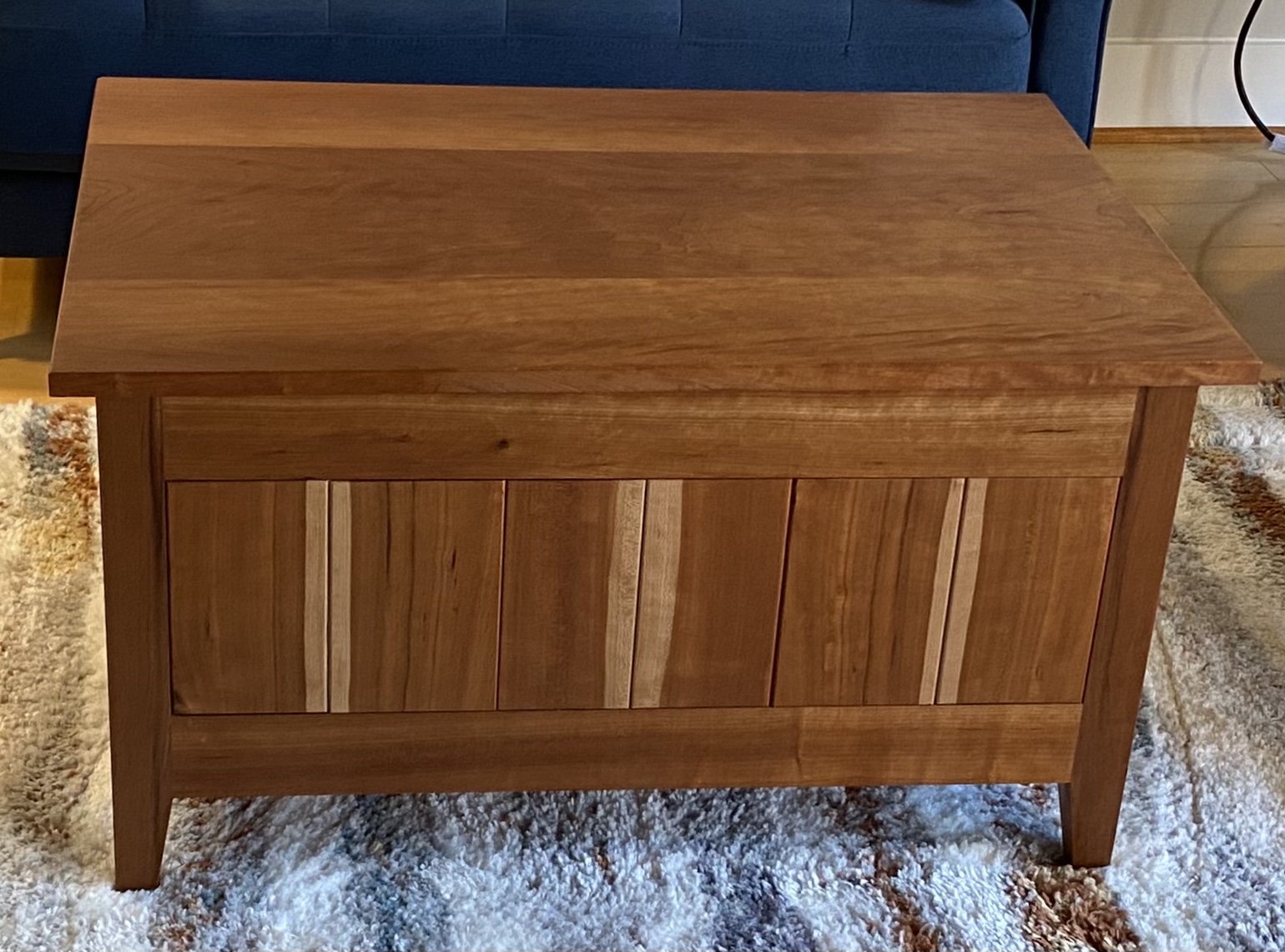 Blanket chest made out of cherry and sweet gum panels